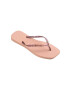 Havaianas slapi SLIM SQUARE LOGO METALLIC femei culoarea roz cu toc plat 4148257 - Pled.ro