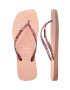 Havaianas slapi SLIM SQUARE LOGO METALLIC femei culoarea roz cu toc plat 4148257 - Pled.ro