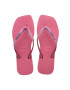 Havaianas slapi SQUARE GLITTER femei culoarea roz cu toc plat 4148102.1750 - Pled.ro