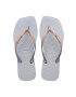 Havaianas slapi SQUARE GLITTER femei culoarea gri cu toc plat 4148102.3498 - Pled.ro