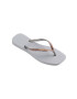 Havaianas slapi SQUARE GLITTER femei culoarea gri cu toc plat 4148102.3498 - Pled.ro