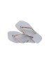 Havaianas slapi SQUARE GLITTER femei culoarea gri cu toc plat 4148102.3498 - Pled.ro