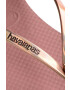 Havaianas slapi YOU METALLIC femei culoarea roz cu toc plat 4135102.3544 - Pled.ro