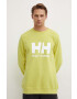 Helly Hansen hanorac de bumbac HH LOGO HOODIE bărbați culoarea bleumarin cu glugă cu imprimeu 33977 - Pled.ro