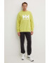 Helly Hansen hanorac de bumbac HH LOGO HOODIE bărbați culoarea bleumarin cu glugă cu imprimeu 33977 - Pled.ro