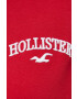 Hollister Co. bluza femei culoarea rosu cu glugă cu imprimeu - Pled.ro