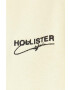 Hollister Co. bluza barbati culoarea galben cu glugă cu imprimeu - Pled.ro