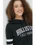 Hollister Co. bluza femei culoarea negru cu glugă cu imprimeu - Pled.ro