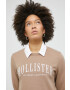 Hollister Co. bluza femei culoarea bej cu imprimeu - Pled.ro