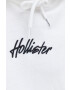 Hollister Co. bluza barbati culoarea alb cu glugă cu imprimeu - Pled.ro