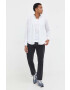 Hollister Co. camasa barbati culoarea alb cu guler button-down regular - Pled.ro