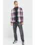 Hollister Co. camasa din bumbac barbati culoarea violet cu guler clasic relaxed - Pled.ro