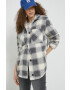 Hollister Co. geaca femei culoarea gri de tranzitie oversize - Pled.ro