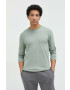 Hollister Co. longsleeve din bumbac culoarea verde neted - Pled.ro