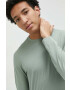 Hollister Co. longsleeve din bumbac culoarea verde neted - Pled.ro