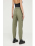 Hollister Co. pantaloni femei culoarea verde fason cargo high waist - Pled.ro