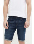 Hollister Co. pantaloni scurti jeans barbati culoarea albastru marin - Pled.ro