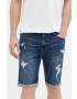 Hollister Co. pantaloni scurti jeans barbati culoarea albastru marin - Pled.ro