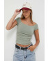 Hollister Co. top femei culoarea verde - Pled.ro