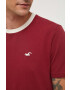 Hollister Co. tricou barbati culoarea bordo neted - Pled.ro