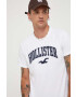 Hollister Co. tricou din bumbac culoarea alb cu imprimeu - Pled.ro