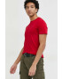 Hollister Co. tricou din bumbac culoarea rosu neted - Pled.ro