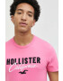 Hollister Co. tricou din bumbac culoarea roz cu imprimeu - Pled.ro