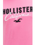 Hollister Co. tricou din bumbac culoarea roz cu imprimeu - Pled.ro