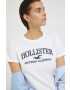 Hollister Co. tricou din bumbac culoarea alb - Pled.ro