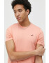 Hollister Co. tricou din bumbac culoarea portocaliu neted - Pled.ro