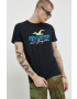 Hollister Co. tricou din bumbac culoarea negru cu imprimeu - Pled.ro