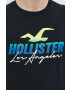 Hollister Co. tricou din bumbac culoarea negru cu imprimeu - Pled.ro