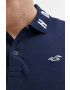 Hollister Co. tricou polo barbati culoarea bej neted - Pled.ro