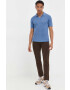 Hollister Co. tricou polo barbati culoarea albastru marin neted - Pled.ro