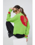 Huf cardigan din amestec de lana femei culoarea verde - Pled.ro