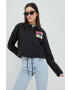 Huf geaca femei culoarea negru de tranzitie oversize - Pled.ro