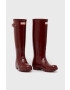 Hunter cizme Original Tall Gloss femei culoarea bordo - Pled.ro