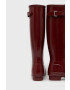 Hunter cizme Original Tall Gloss femei culoarea bordo - Pled.ro