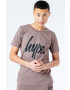 Hype Tricou copii SCRIPT culoarea maro cu imprimeu - Pled.ro