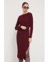 Iceberg rochie din amestec de lana culoarea bordo midi drept - Pled.ro