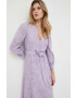 Ivy Oak rochie culoarea violet maxi evazati - Pled.ro