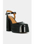 Jonak pantofi de piele BACHELIER VERNIS culoarea negru cu toc drept cu toc deschis 3300020 - Pled.ro