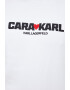 Karl Lagerfeld bluza X Cara Delevingne femei culoarea alb cu imprimeu - Pled.ro