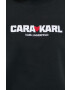 Karl Lagerfeld bluza X Cara Delevingne femei culoarea negru cu imprimeu - Pled.ro