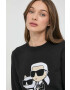 Karl Lagerfeld bluza femei culoarea negru cu imprimeu - Pled.ro