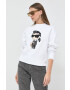 Karl Lagerfeld bluza femei culoarea alb cu imprimeu - Pled.ro