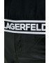 Karl Lagerfeld bluza femei culoarea negru cu glugă neted - Pled.ro