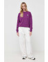 Karl Lagerfeld bluza femei culoarea violet cu imprimeu - Pled.ro