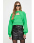 Karl Lagerfeld bluza femei culoarea verde neted - Pled.ro