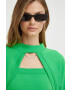 Karl Lagerfeld bluza femei culoarea verde neted - Pled.ro